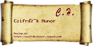 Czifrák Hunor névjegykártya
